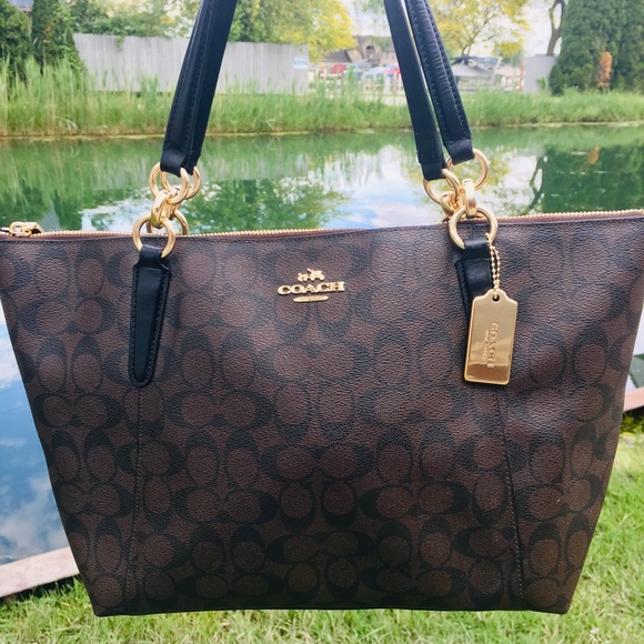 Coach Handbags - COACH AVA IN SIGNATURE CANVAS BROWN AND BLAC